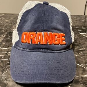 Nike Syracuse Navy and White Cap with Orange Logo
